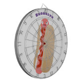 Niedlicher Witzhund Weiner Cartoon Dartscheibe (Vorderseite Links)