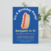 Niedlicher Witzhund Weiner Cartoon Einladung (Stehend Vorderseite)