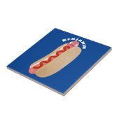 Niedlicher Witzhund Weiner Cartoon Fliese (Seite)