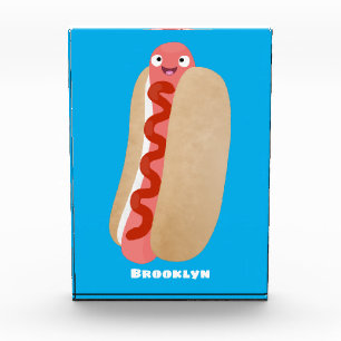Niedlicher Witzhund Weiner Cartoon Fotoblock