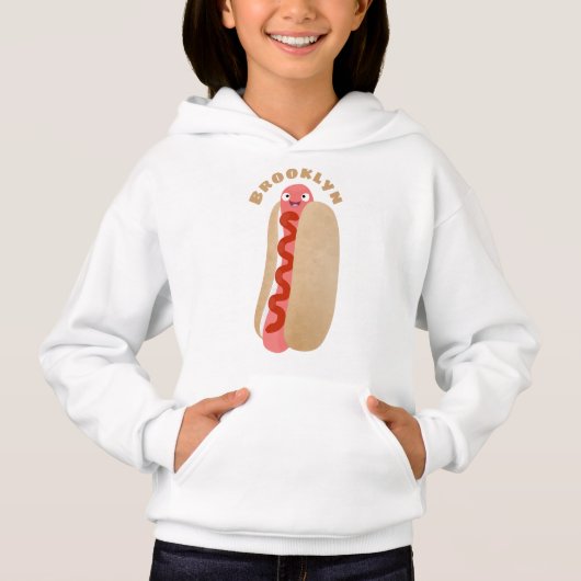 Niedlicher Witzhund Weiner Cartoon Hoodie (Vorderseite)