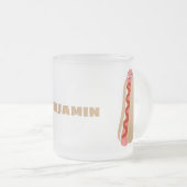 Niedlicher Witzhund Weiner Cartoon Mattglastasse (VorderseiteRechts)