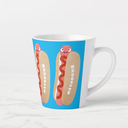 Niedlicher Witzhund Weiner Cartoon Milchtasse (Rechts)