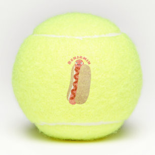Niedlicher Witzhund Weiner Cartoon Tennisbälle