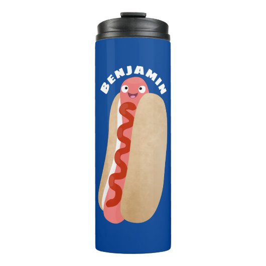 Niedlicher Witzhund Weiner Cartoon Thermosbecher (Vorderseite)