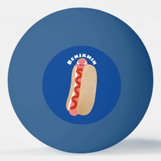 Niedlicher Witzhund Weiner Cartoon Tischtennisball (Vorderseite)