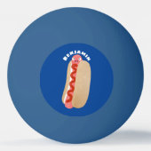 Niedlicher Witzhund Weiner Cartoon Tischtennisball (Rückseite)