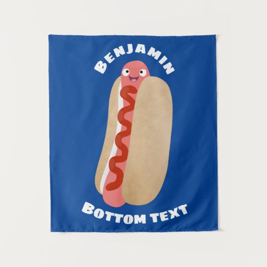 Niedlicher Witzhund Weiner Cartoon Wandteppich (Vorderseite)