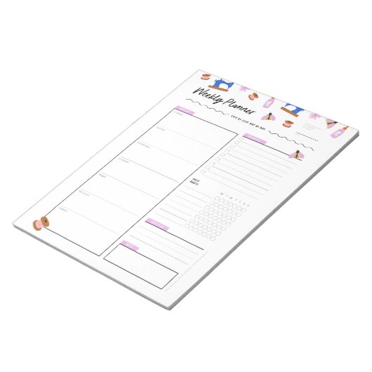 Niedlicher Wochenplaner für Crafters Notizblock (angewinkelt)