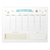 Niedlicher Wochenplaner für Kinder Notizblock (Vorderseite)