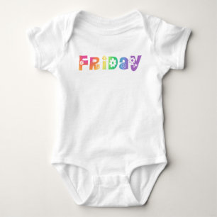 Niedlicher Wochentag Freitag Baby Strampler
