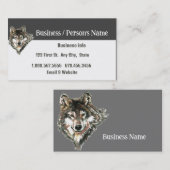 Niedlicher Wolf in Wasserfarbe, Wölfe Wildtier-Ges Visitenkarte (Vorne/Hinten)