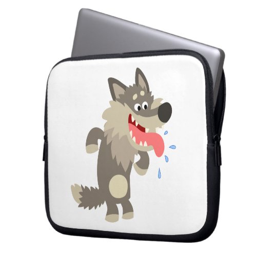 Niedlicher Wolf-Laptop-Sieb des Cartoon Laptopschutzhülle (Vorderseite Links)