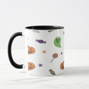 Niedlicher Wolf mit Süßigkeiten zu Halloween Tasse