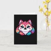Niedlicher Wolf-Sticker1 Karte (Gelbe Blume)