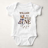 Niedlicher Wolf wilde 1 Wald Geburtstagsparty Baby Strampler (Vorderseite)