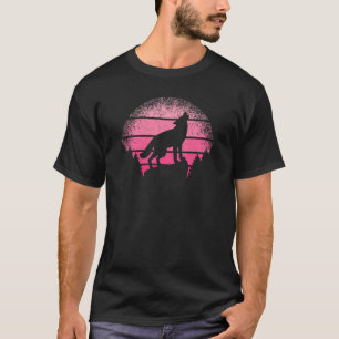 Niedlicher Wolf Wildtier Wilderness Retro Wölfe T-Shirt
