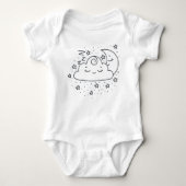 Niedlicher Wolken-Mond und Stern-Illustration Baby Strampler (Vorderseite)