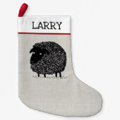 Niedlicher Wollschwarz-Schafe-Cartoon-Fun Custom X Kleiner Weihnachtsstrumpf (Vorderseite)