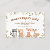 Niedlicher Woodland Animal Child Daycare Service Visitenkarte (Vorderseite)