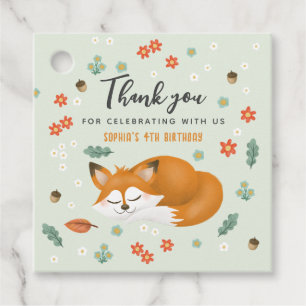 Niedlicher Woodland Fox Kindergeburtstag Vielen Da Geschenkanhänger