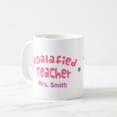 Niedlicher Wortspiel-Spaß-Koala-Bärn-Lehrer Kaffeetasse (Vorderseite Links)