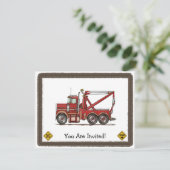 Niedlicher Wrecker-LKW Einladung (Stehend Vorderseite)