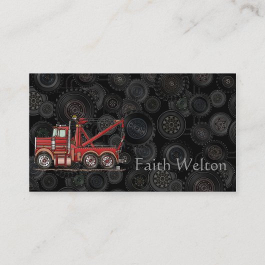 Niedlicher Wrecker-LKW Visitenkarte (Vorderseite)