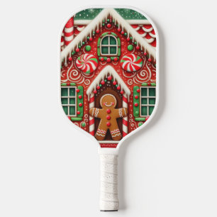 Niedlicher, wunderlicher Lebkuchenmann und -haus Pickleball Schläger