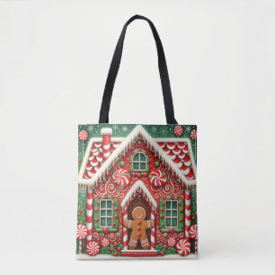 Niedlicher, wunderlicher Lebkuchenmann und -haus Tasche