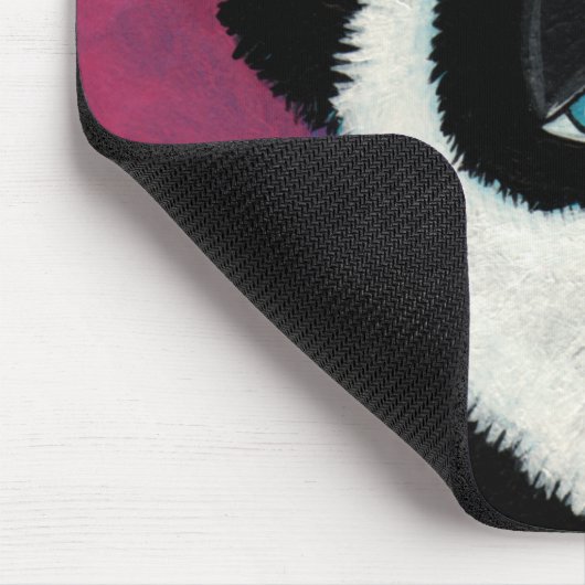 Niedlicher wunderlicher Panda-Bär mit blauen Augen Mousepad (Ecke)