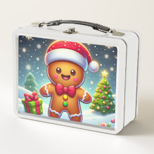 Niedlicher, wunderlicher Weihnachts-/Winter-Ginger Metall Brotdose