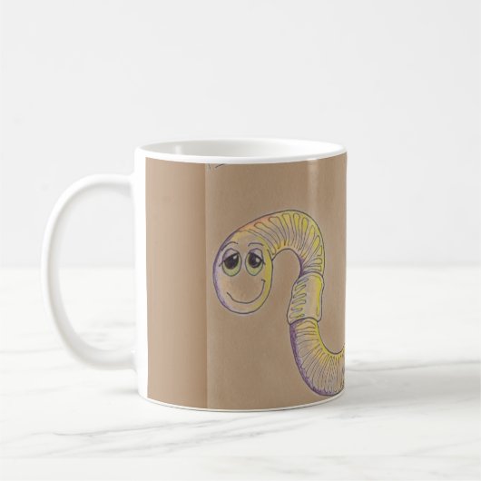 Niedlicher Wurm mit dem Namen MARK Kaffeetasse (Links)