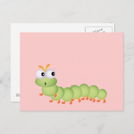 Niedlicher Wurm Postkarte (Vorne/Hinten)