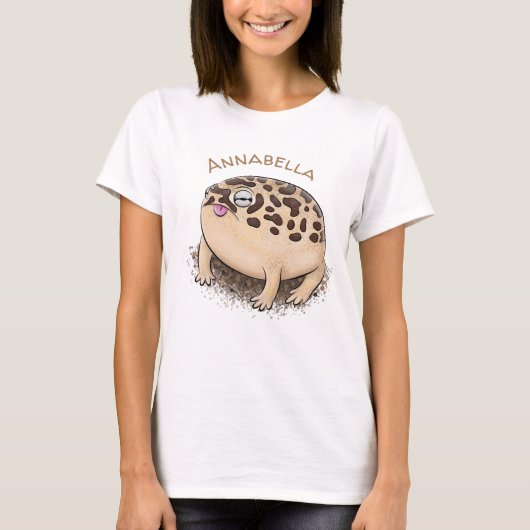 Niedlicher Wüstenfrosch Cartoon T-Shirt (Vorderseite)