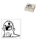 Niedlicher wütender Dinosaurier-Cartoon Gummistempel (Stempel)