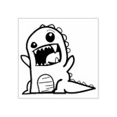 Niedlicher wütender Dinosaurier-Cartoon Gummistempel (Prägung)