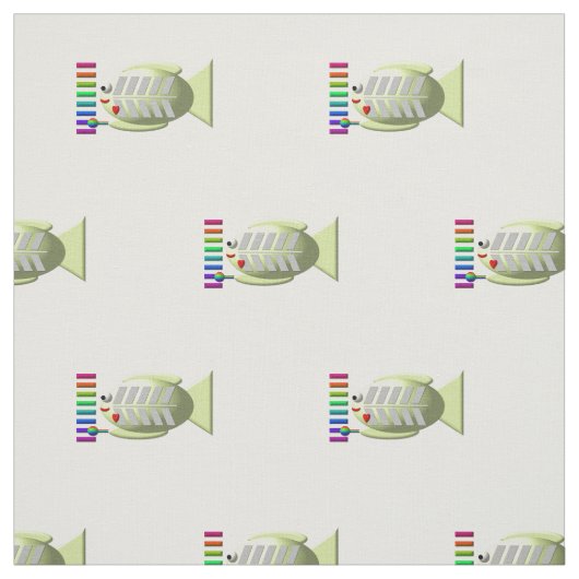 Niedlicher X-Ray-Fisch mit Xylophon Stoff (Muster)