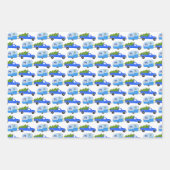 Niedlicher Xmas RV Camper Baumhütten Holiday Blue Geschenkpapier Set (Vorderseite 3)