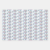 Niedlicher Xmas RV Camper Baumhütten Holiday Blue Geschenkpapier Set (Vorderseite 2)