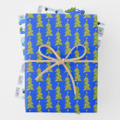 Niedlicher Xmas RV Camper Baumhütten Holiday Blue Geschenkpapier Set (Beispiel)