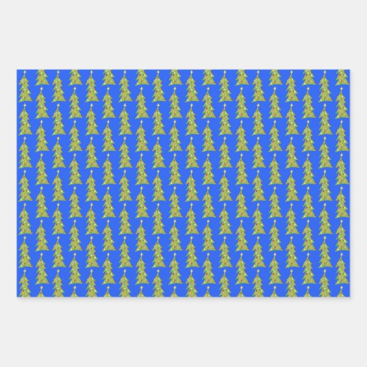 Niedlicher Xmas RV Camper Baumhütten Holiday Blue Geschenkpapier Set (Vorderseite)