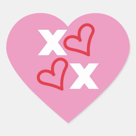 Niedlicher XOXO-Heart-Aufkleber Herz-Aufkleber (Vorderseite)