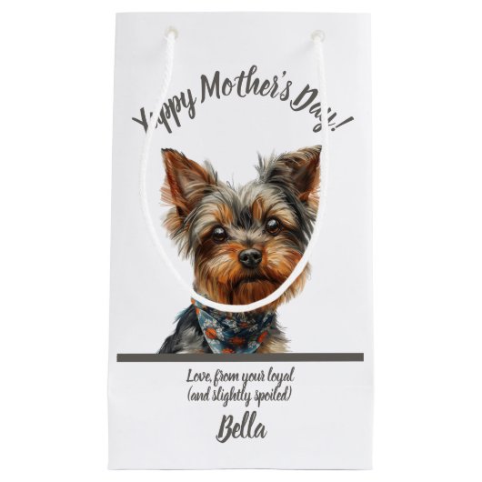 Niedlicher Yappy Yorkie Mother Day Kleine Geschenktüte (Vorderseite)