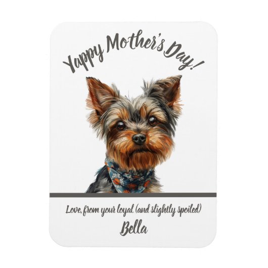 Niedlicher Yappy Yorkie Mother Day Magnet (Vertikal)