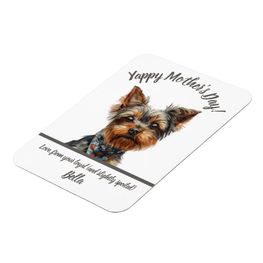 Niedlicher Yappy Yorkie Mother Day Magnet (Linke Seite)
