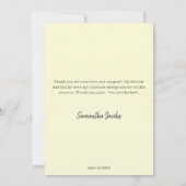 Niedlicher Yello & Gold Gerahmter Abschluss Danke Einladung (Rückseite)