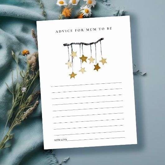 Niedlicher Yellow Star Mobile Advisor für Mum Baby Begleitkarte