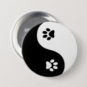 Niedlicher Yin Yang Tatzen-Knopf Button (Vorne & Hinten)