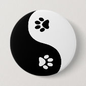 Niedlicher Yin Yang Tatzen-Knopf Button (Vorderseite)